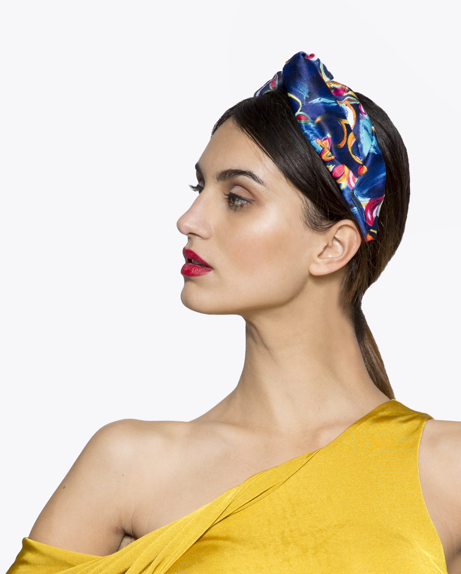 Diadema turbante multicolor para invitada o para eventos